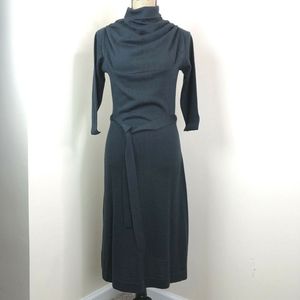 Wool Blend Drape Turtle Neck Sweater Dress Sz 2